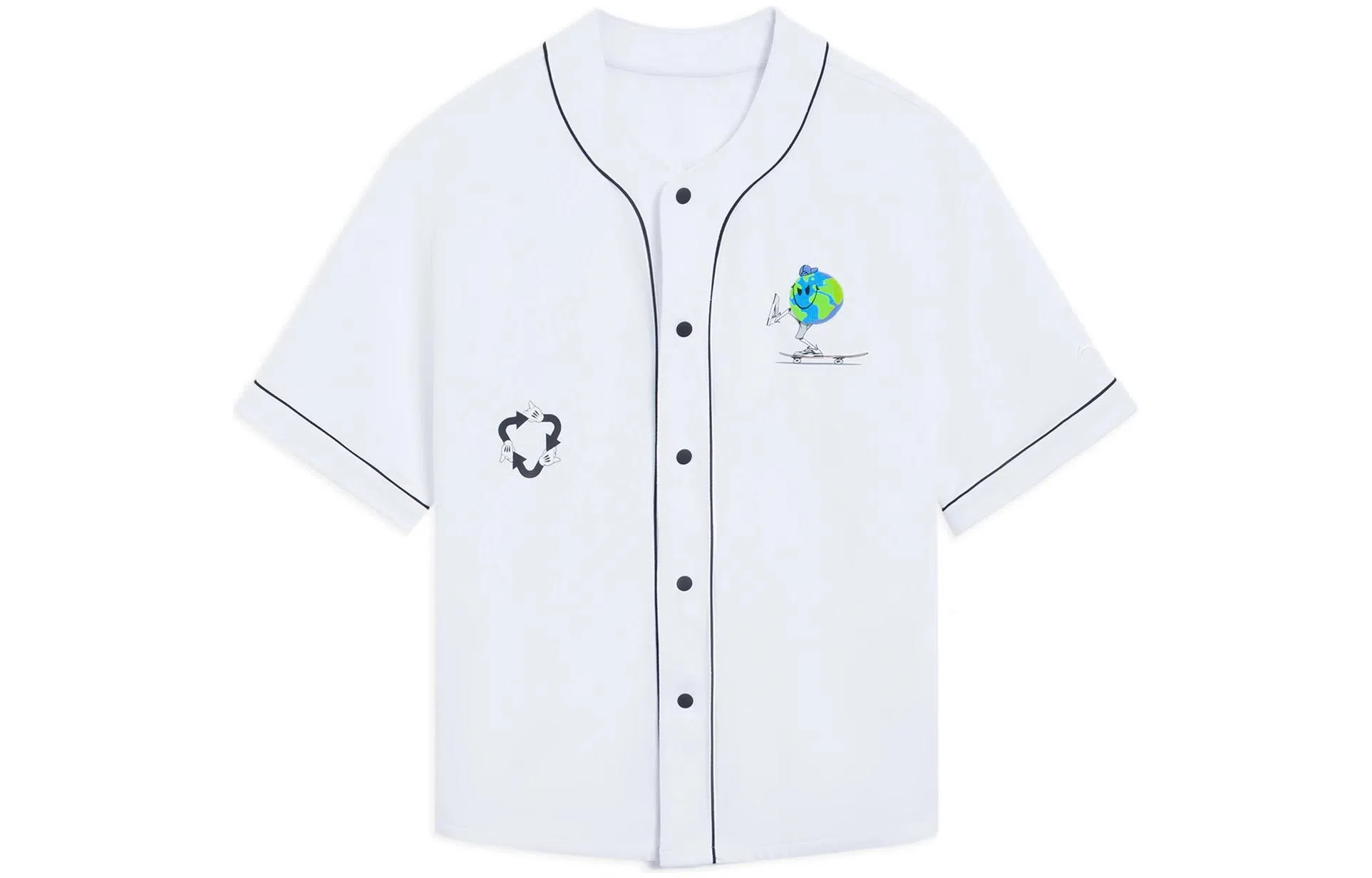LiNing x OG_SLICK Earth Cartoon Print Baseball Jacket White