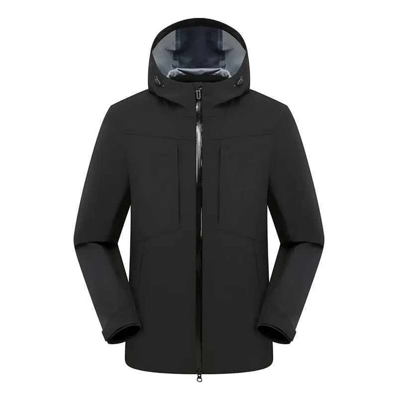 浪莎  单层户外登山服露营徒步纯色连帽宽松拉链  防水防风保暖速干冲锋衣 通用