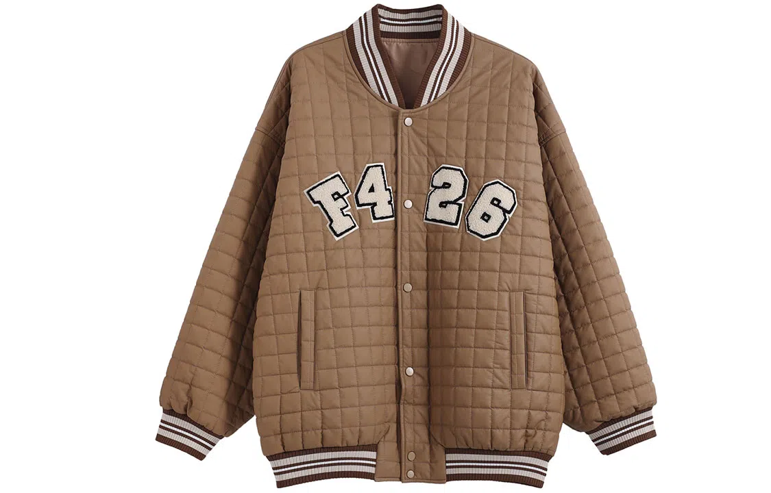 F426 Quilted Logo Baseball Jacket