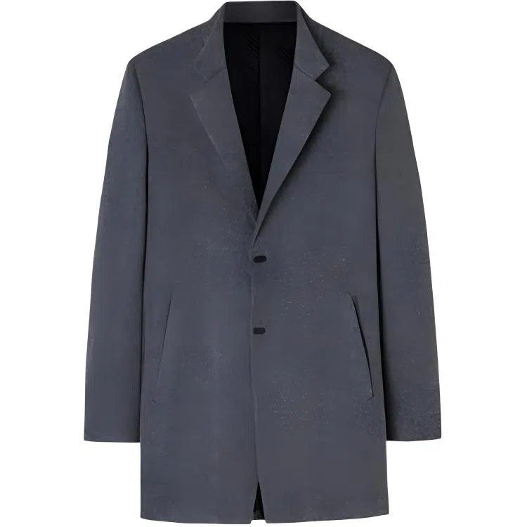 才子 纯色保暖中长款商务单排扣大衣 男款