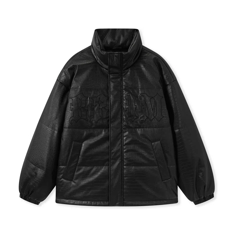 森马 绣花宽松保暖棉服 男款 黑色