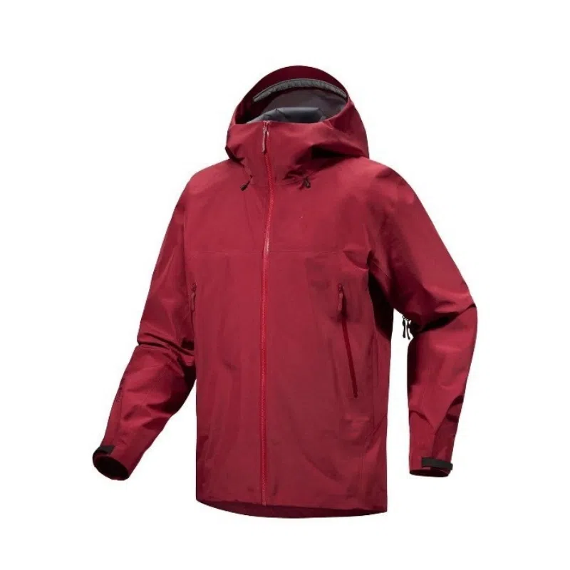 浪莎  纯色连帽户外登山拉链  防水防风冲锋衣 男女同款