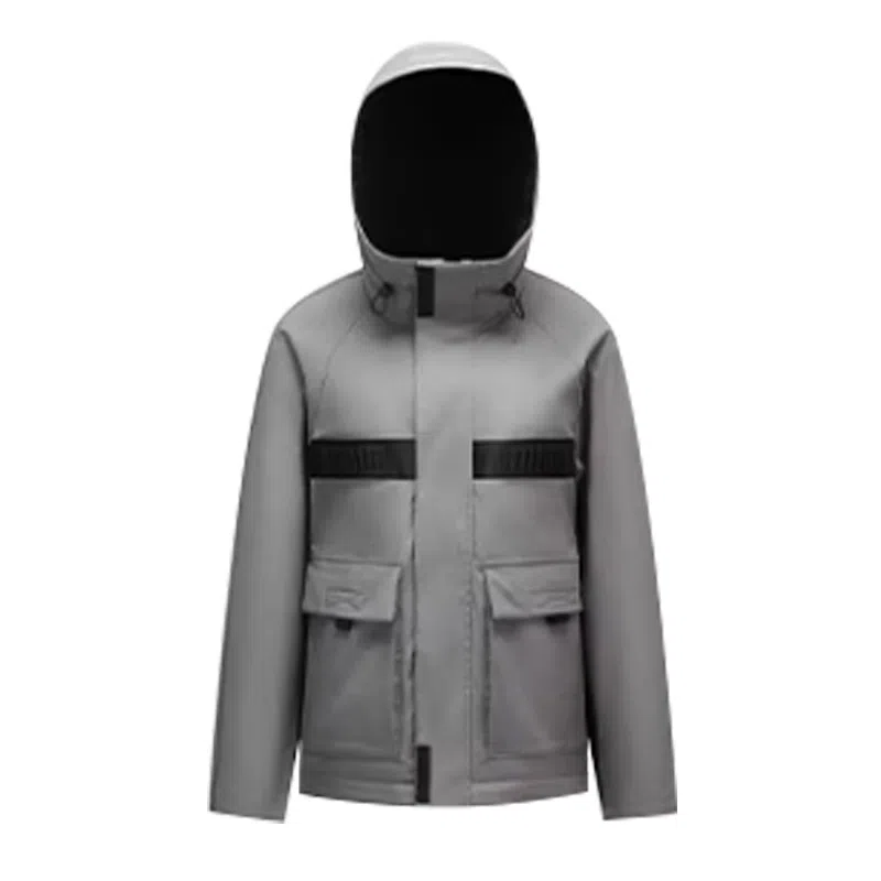 鸭鸭 工装风拼色立领连帽长袖羽绒服 男款