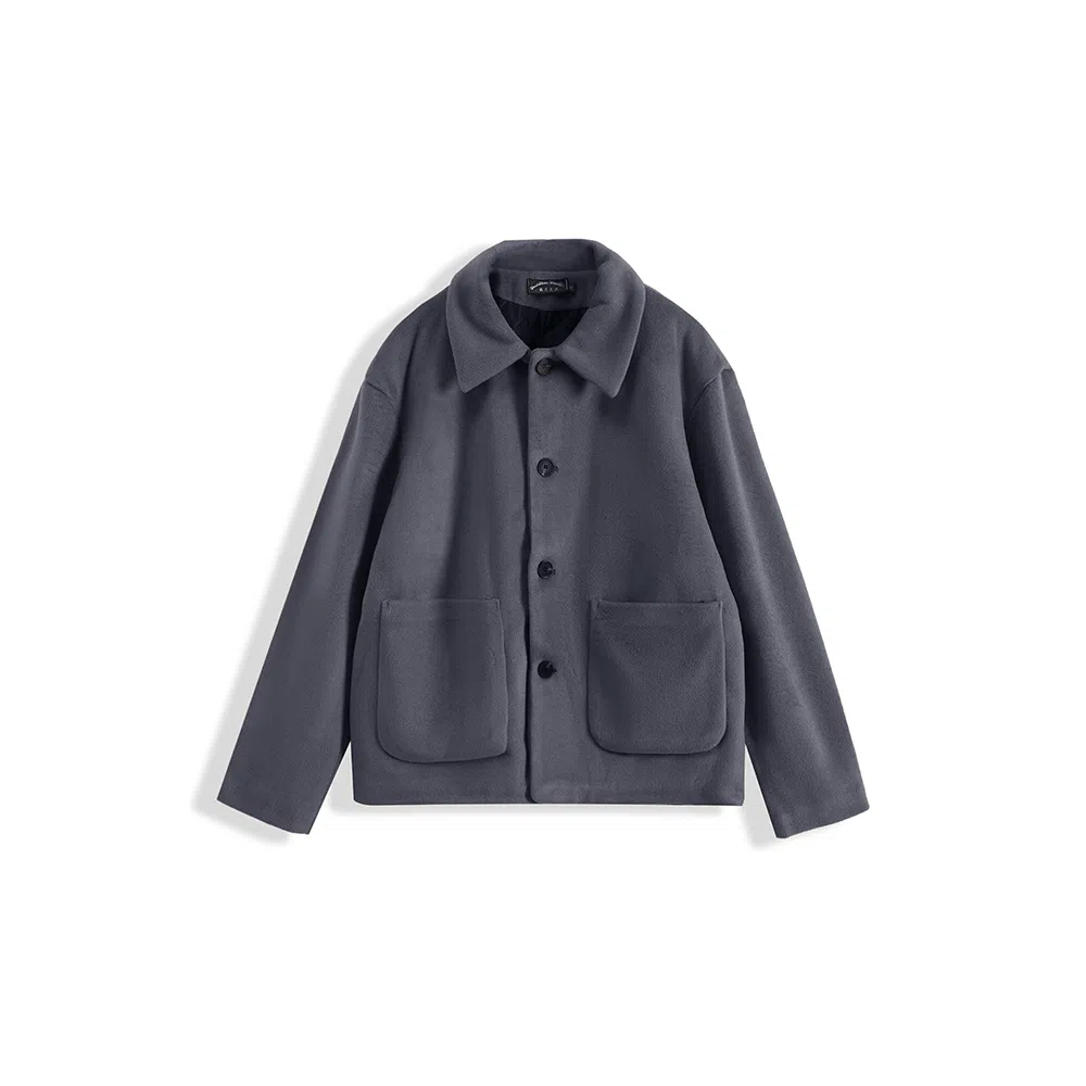 我是大卫 日系毛呢复古文艺风保暖厚款休闲外套夹克 男女同款