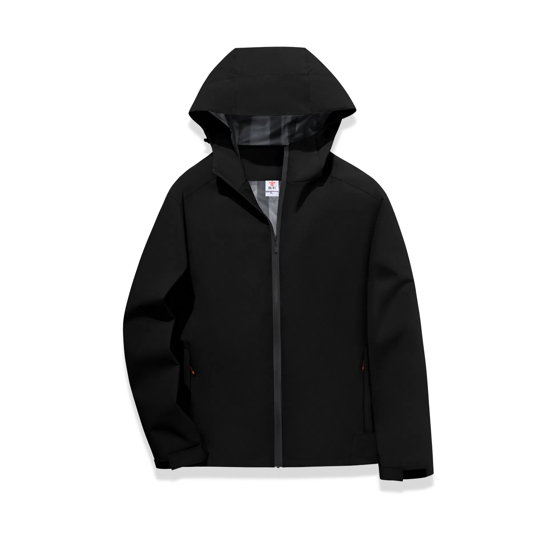 浪莎  纯色连帽户外登山休闲拉链  防水防风冲锋衣 男女同款