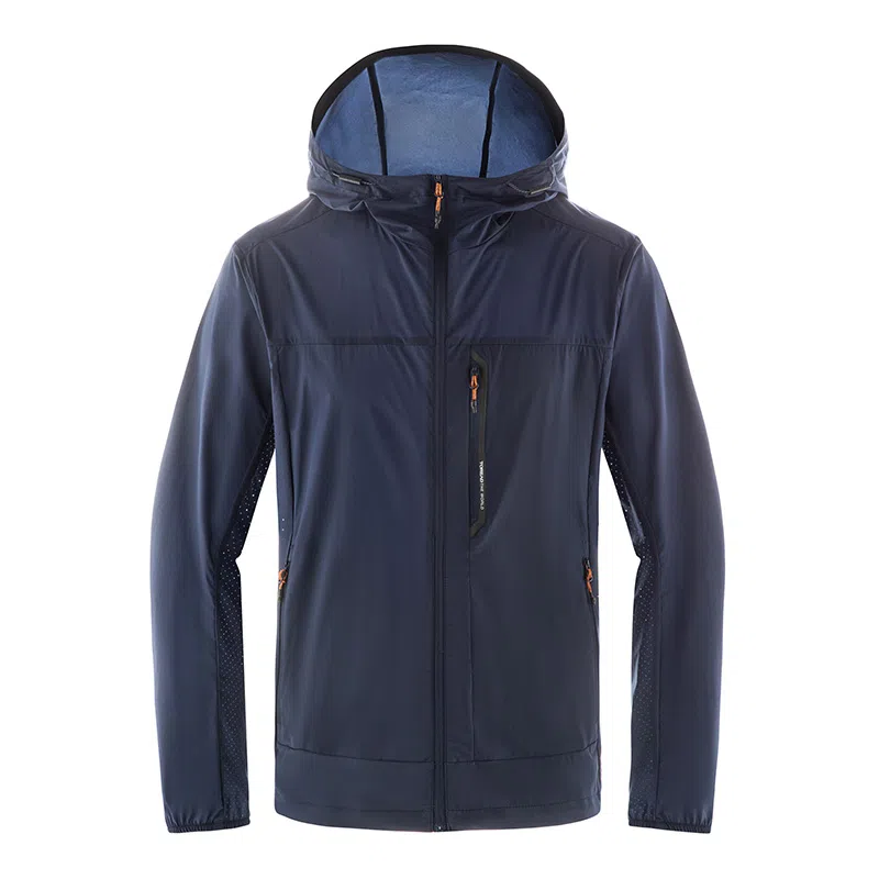 探路者 纯色胸口拉链轻薄透气防晒服 男款