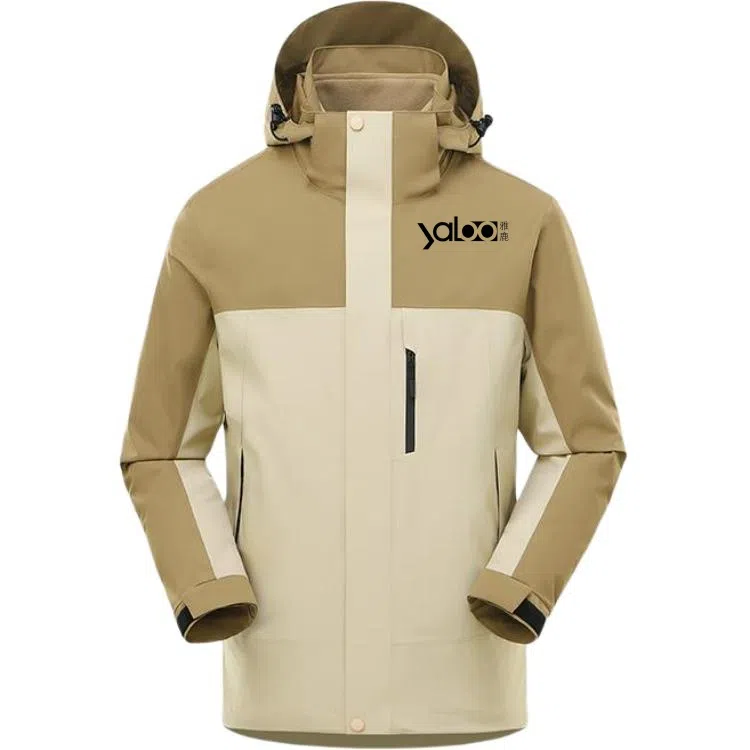 雅鹿优选  合身休闲时尚百搭通勤连帽  防水防风透气耐磨保暖冲锋衣 男款