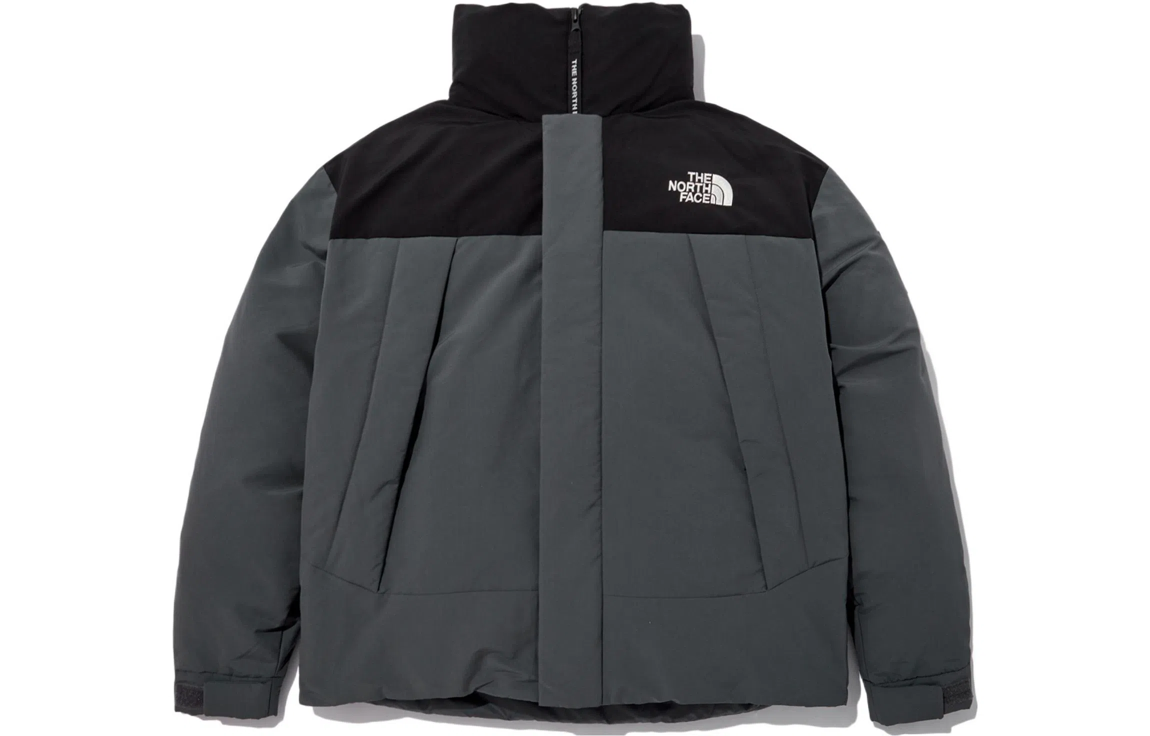 The North Face Logo Print Zip-Up Cotton Jacket Gray
