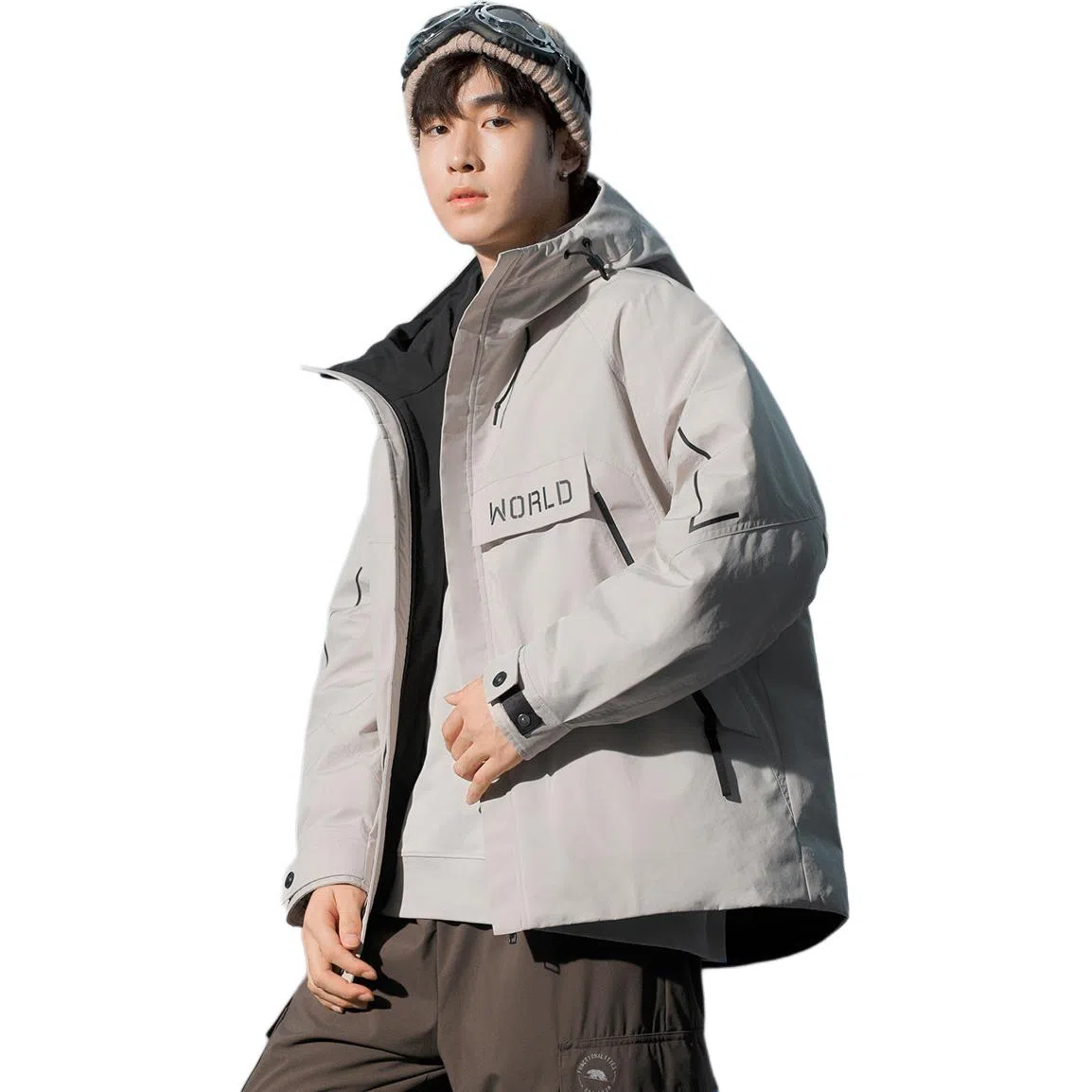 鸭鸭 户外品质鸭绒时尚连帽运动休闲羽绒服 男款