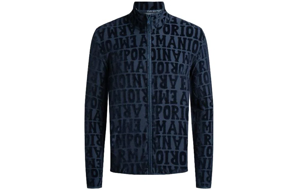 Emporio Armani FW23 Logo Zip Jacket Navy
