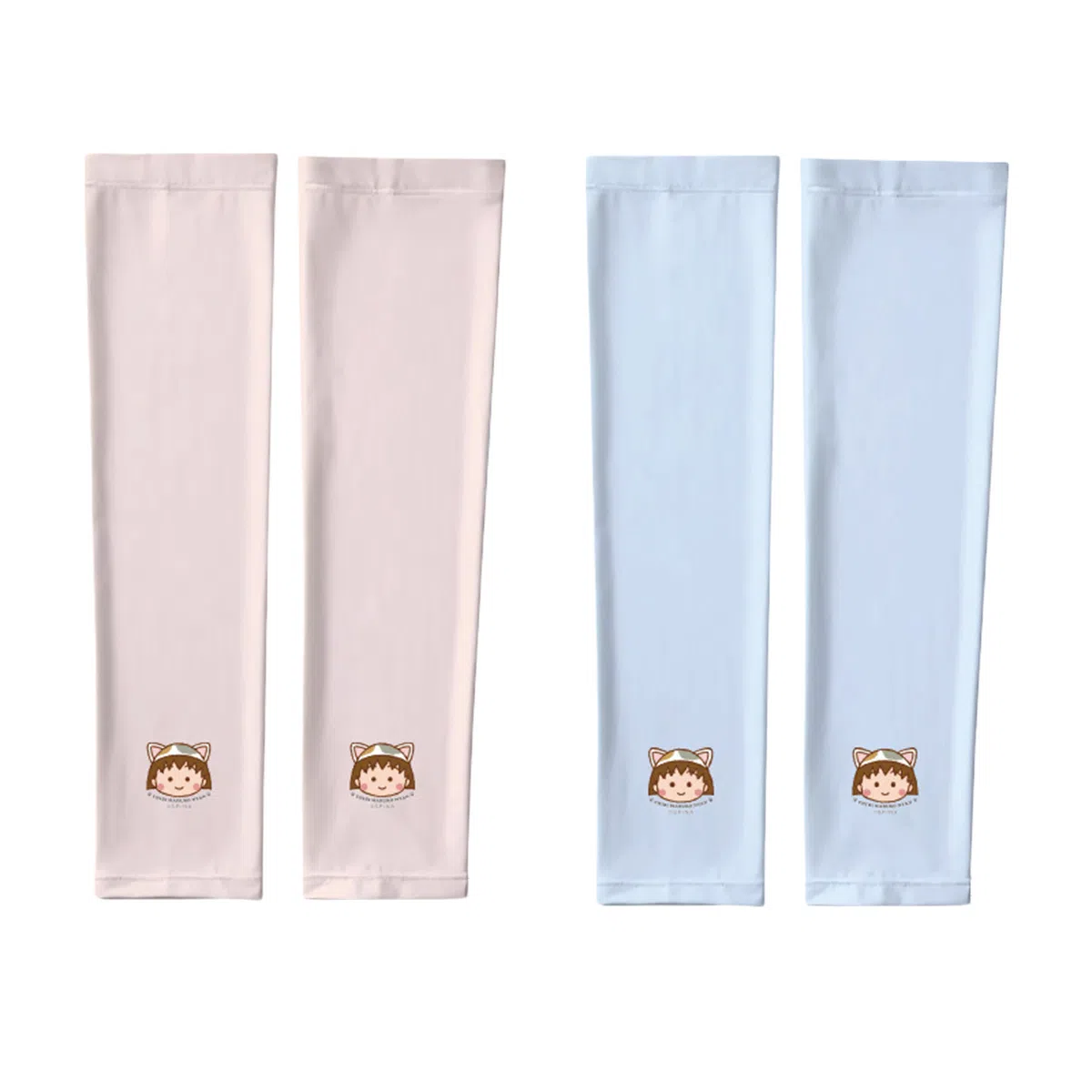 冠辉 夏季儿童青少年冰丝户外透气防紫外线袖套高端樱桃小丸子轻薄透气舒适防紫外线防冰袖可爱卡通 锦纶 防晒袖 男女同款情侣款