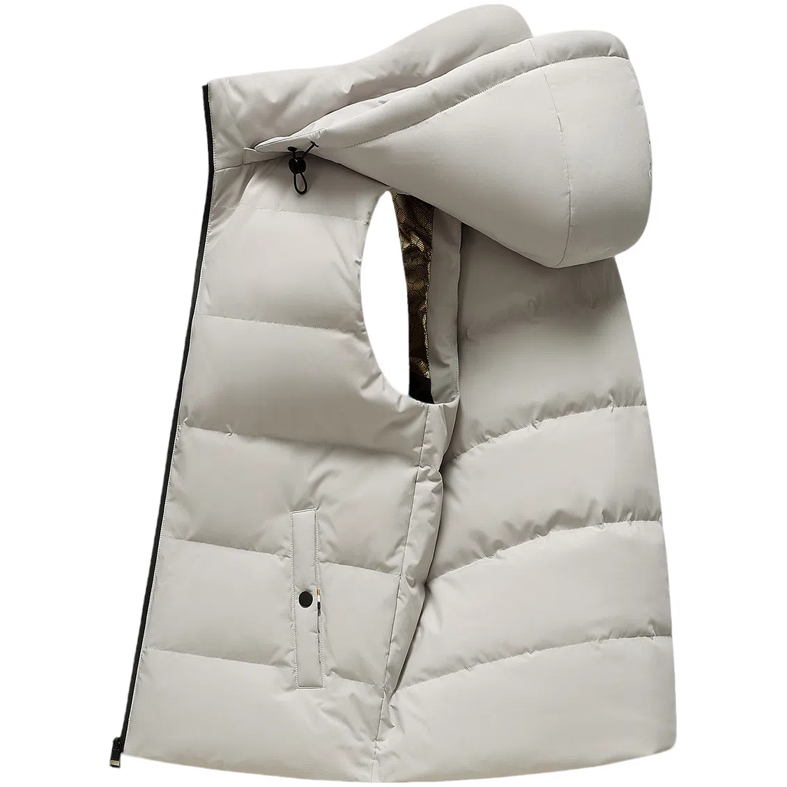 鸭鸭 纯色可拆卸帽休闲羽绒马甲 男款 大红色