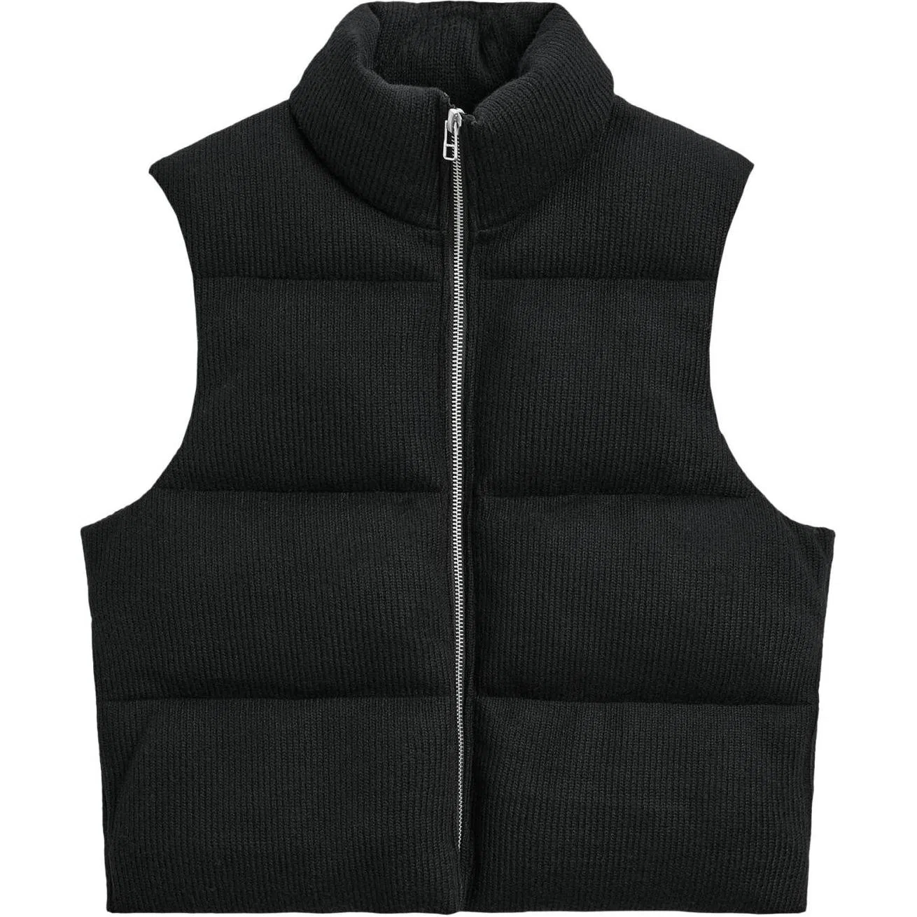 ZARA Sleeveless Puffer Vest Black