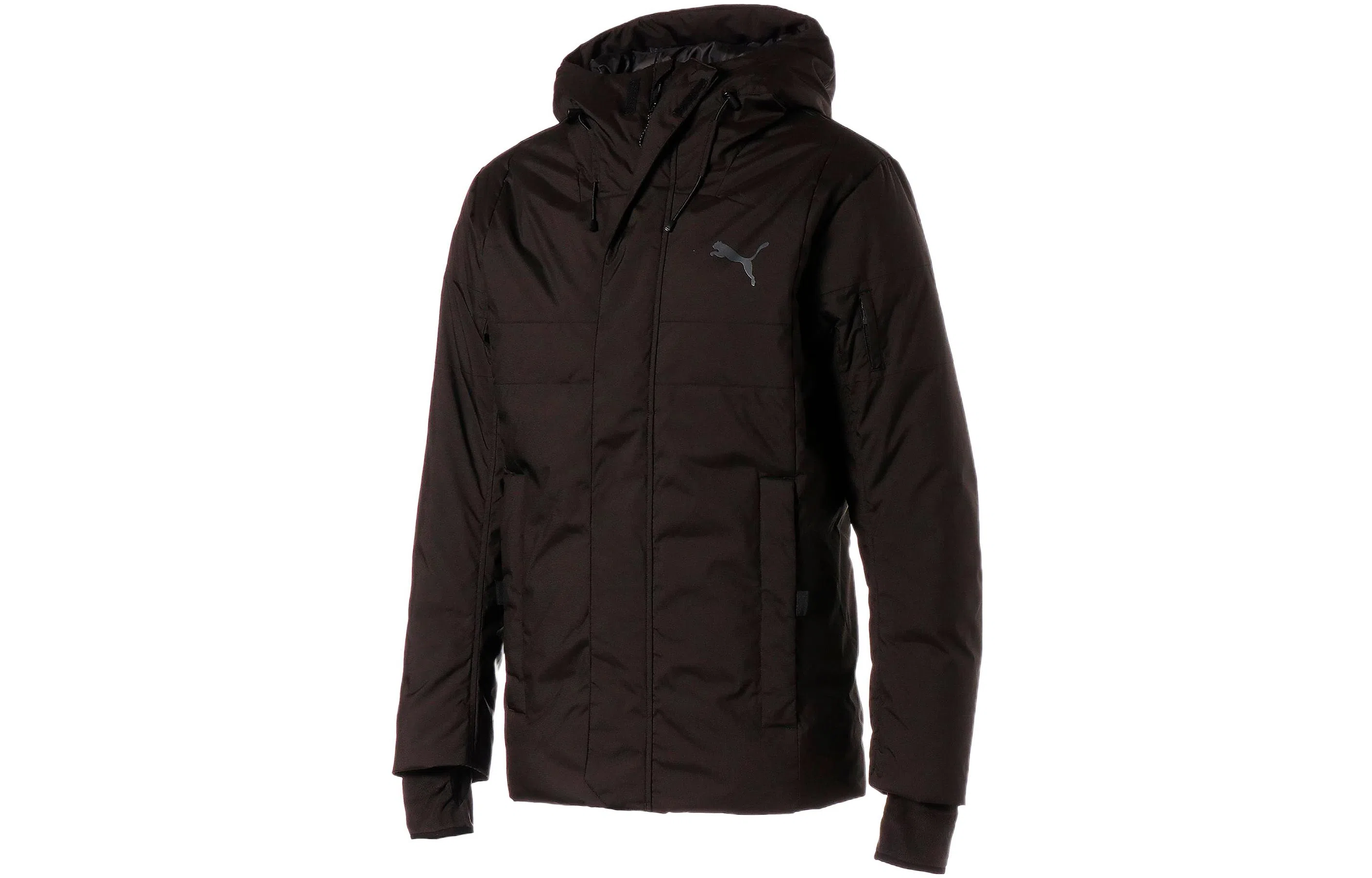 PUMA Logo Zip Hoodie Down Jacket Black