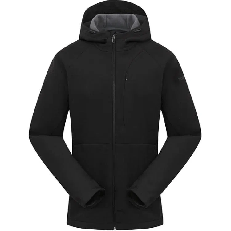 探路者  纯色登山徒步保暖  防风防泼水透气冲锋衣 男款