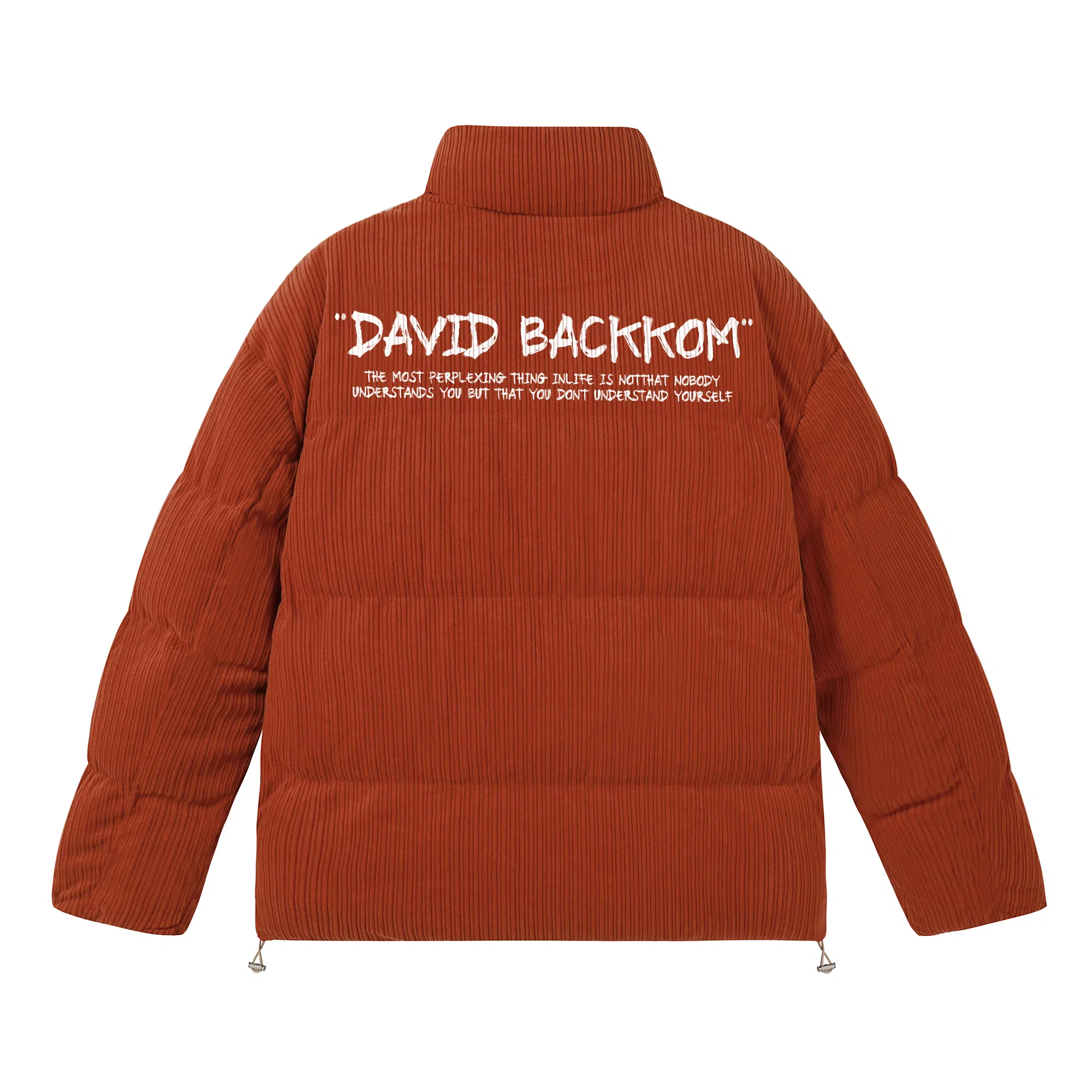 大卫贝肯 美式高街复古经典潮流字母印花纯色休闲面包服加厚保暖立领外套棉服 男女同款