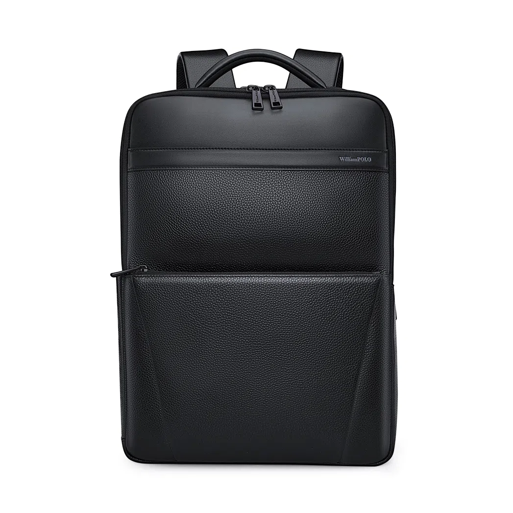 WilliamPOLO Travel Leather Backpack Black