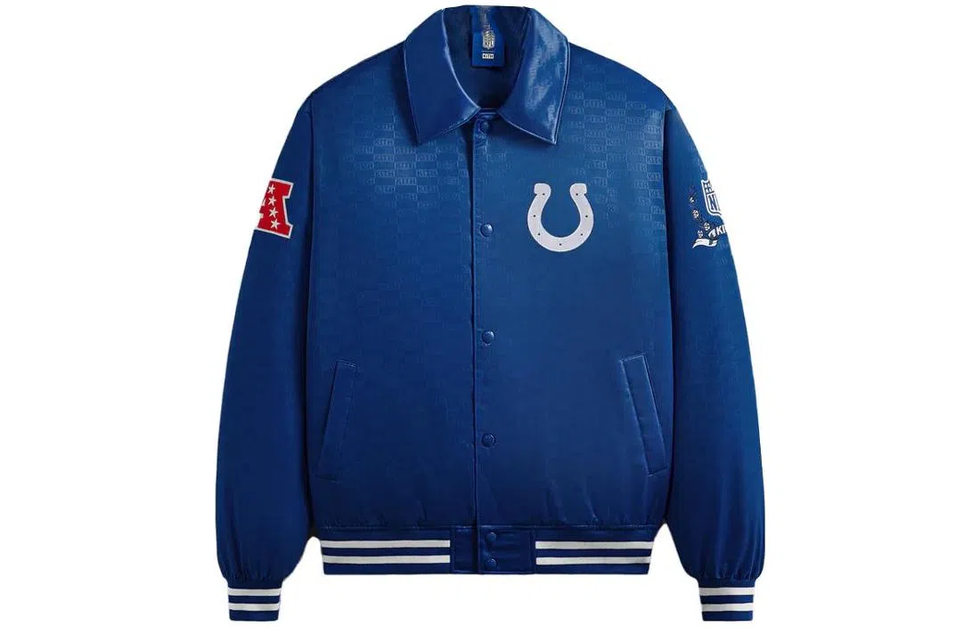 KITH x NFL FW23 Colts Satin Bomber Jacket Logo