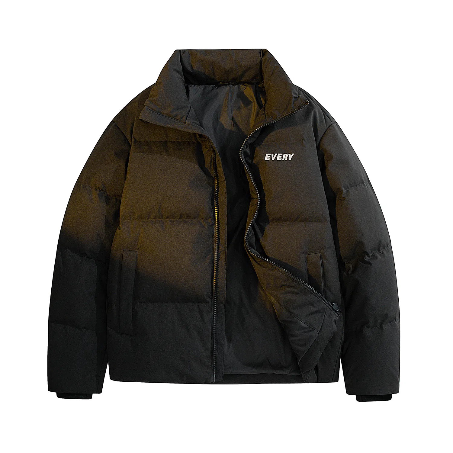 鸭鸭 新年战袍加厚保暖鸭绒字母休闲宽松无性别立领羽绒服 男女同款