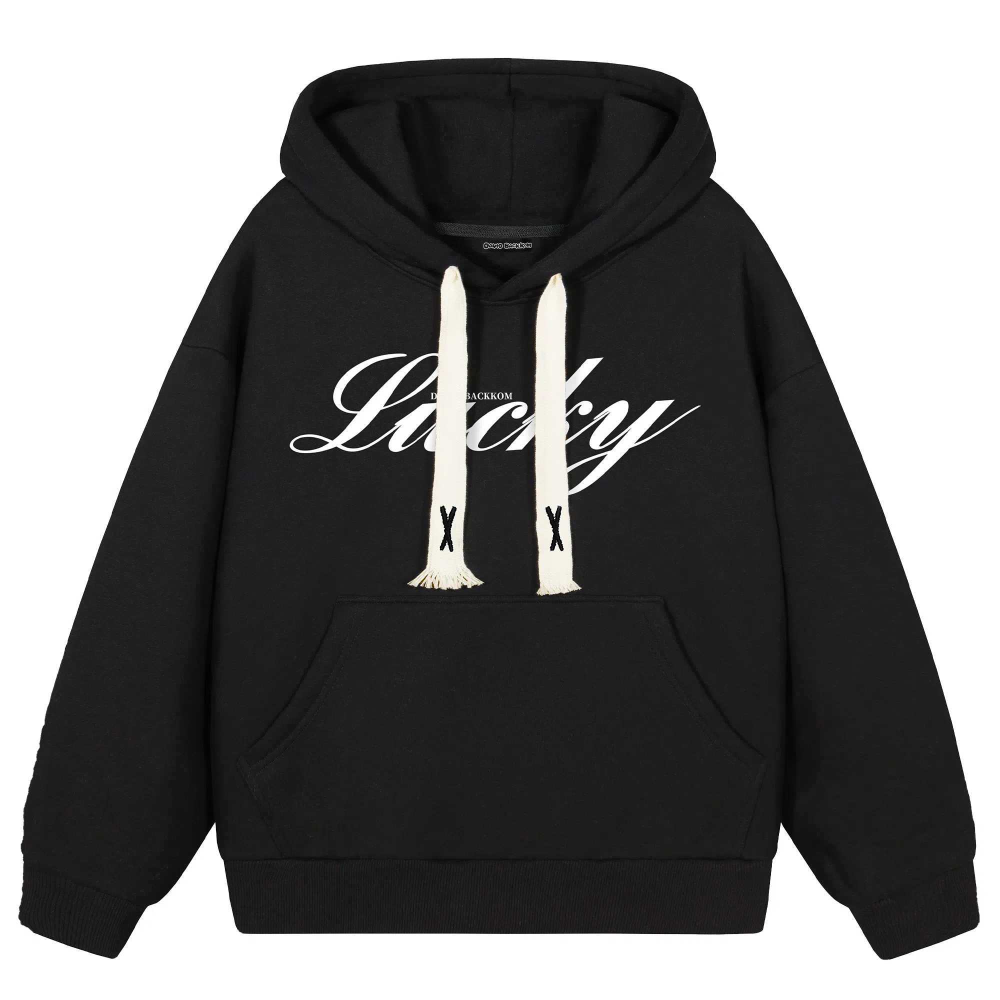 大卫贝肯 品牌字母简约基础款美式潮流休闲宽松连帽卫衣 男女同款 浅灰