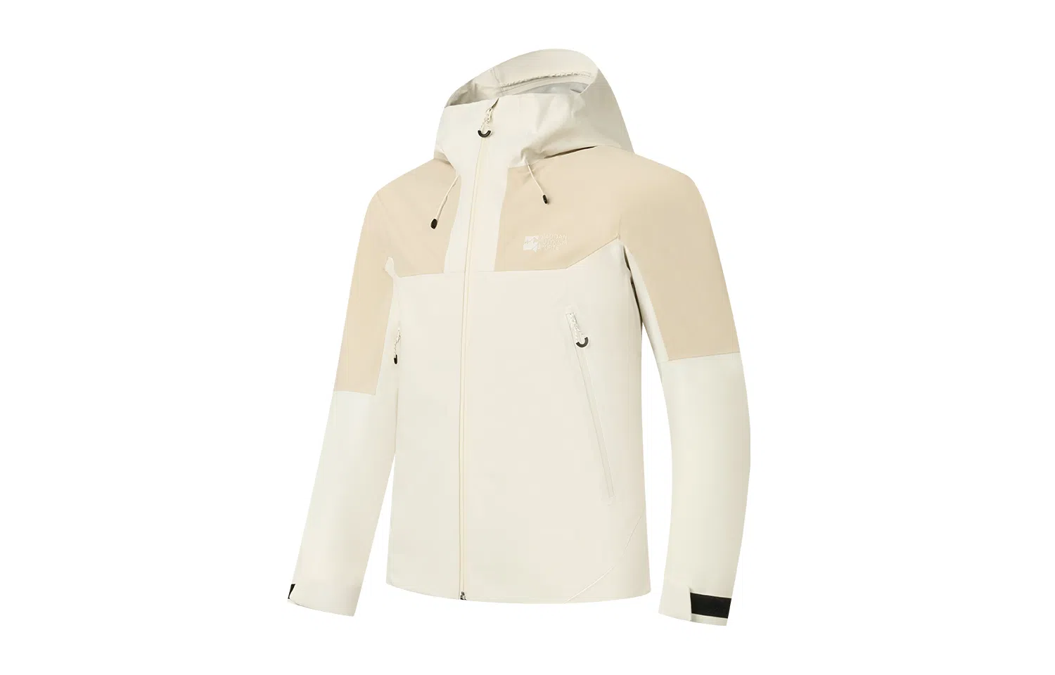 乔丹  山神系列 纯色连帽单层  防水防风透气冲锋衣 男款 奶油白/桦木色