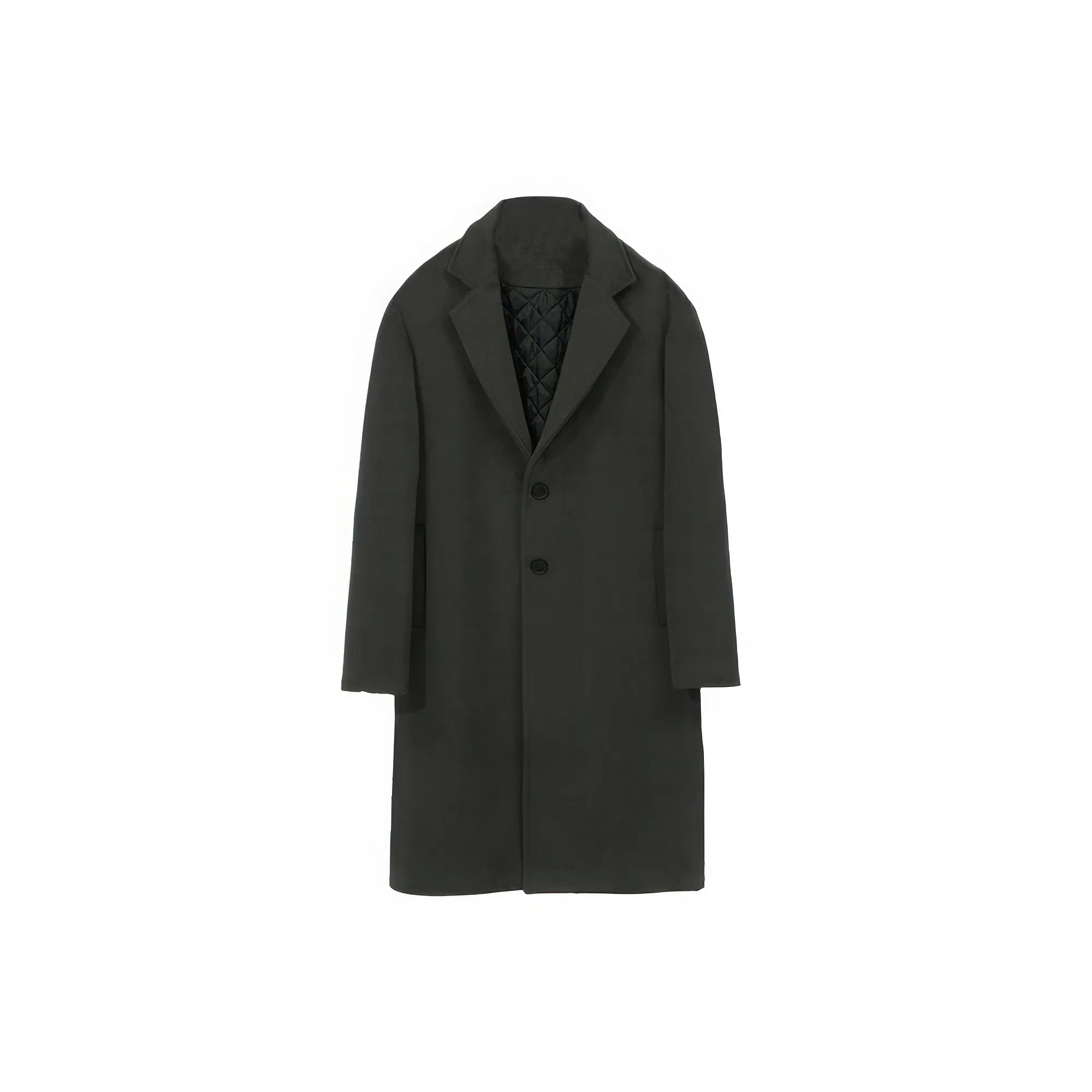 我是大卫 毛呢中长款加厚保暖韩系休闲大衣 男女同款 黑色