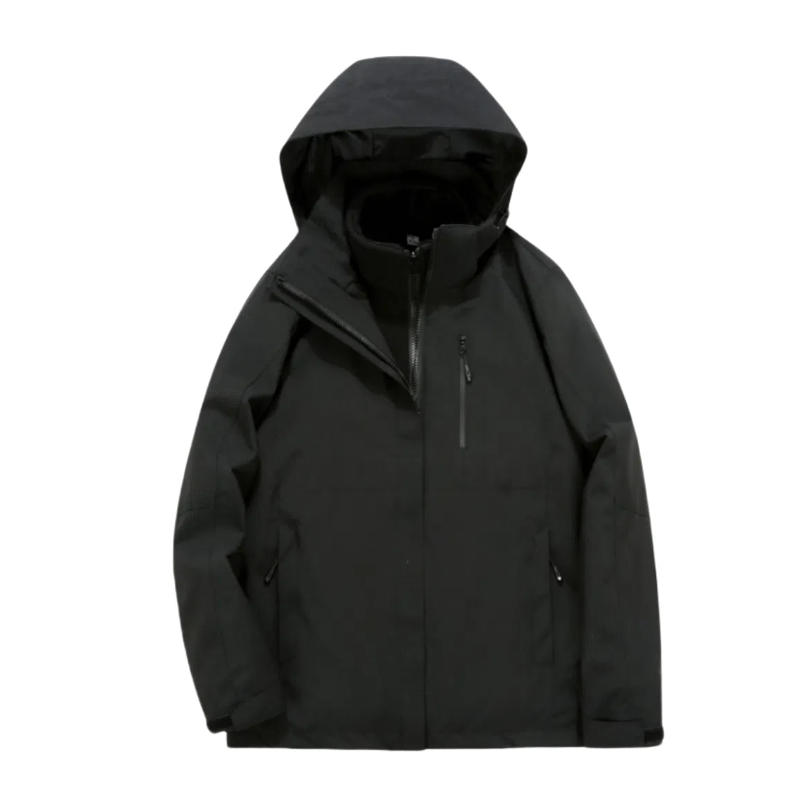 浪莎  户外休闲连帽宽松拉链三合一  防水防风冲锋衣 男女同款