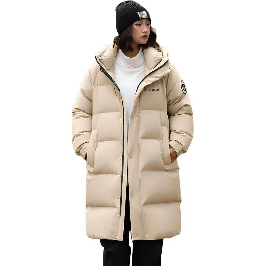 鸭鸭 中长款连帽时尚百搭保暖长袖羽绒服 男款