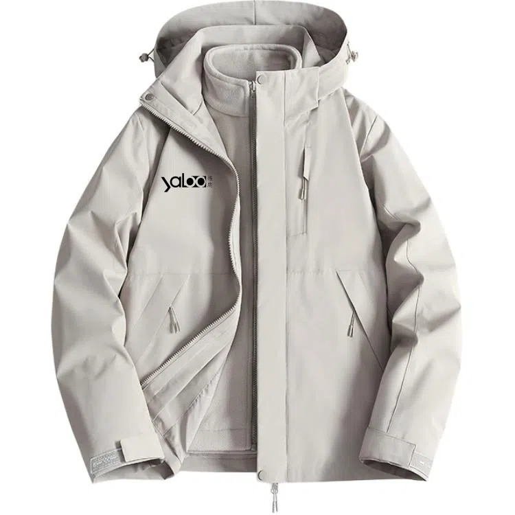 雅鹿优选  三合一防保暖抗静电连帽  防水防风透气耐磨冲锋衣 男女同款