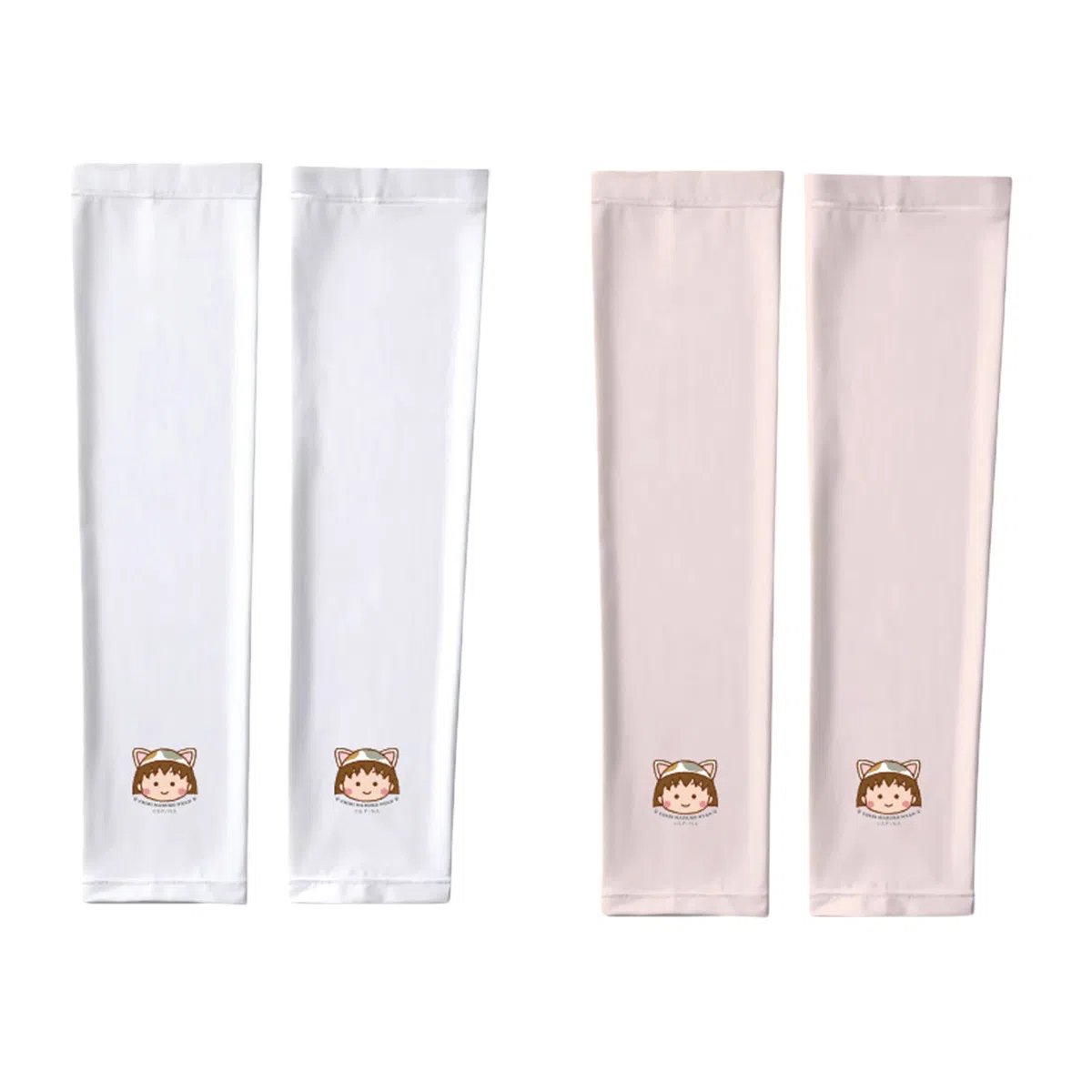 冠辉 夏季儿童青少年冰丝户外透气防紫外线袖套高端樱桃小丸子轻薄透气舒适防紫外线防冰袖可爱卡通 锦纶 防晒袖 男女同款情侣款