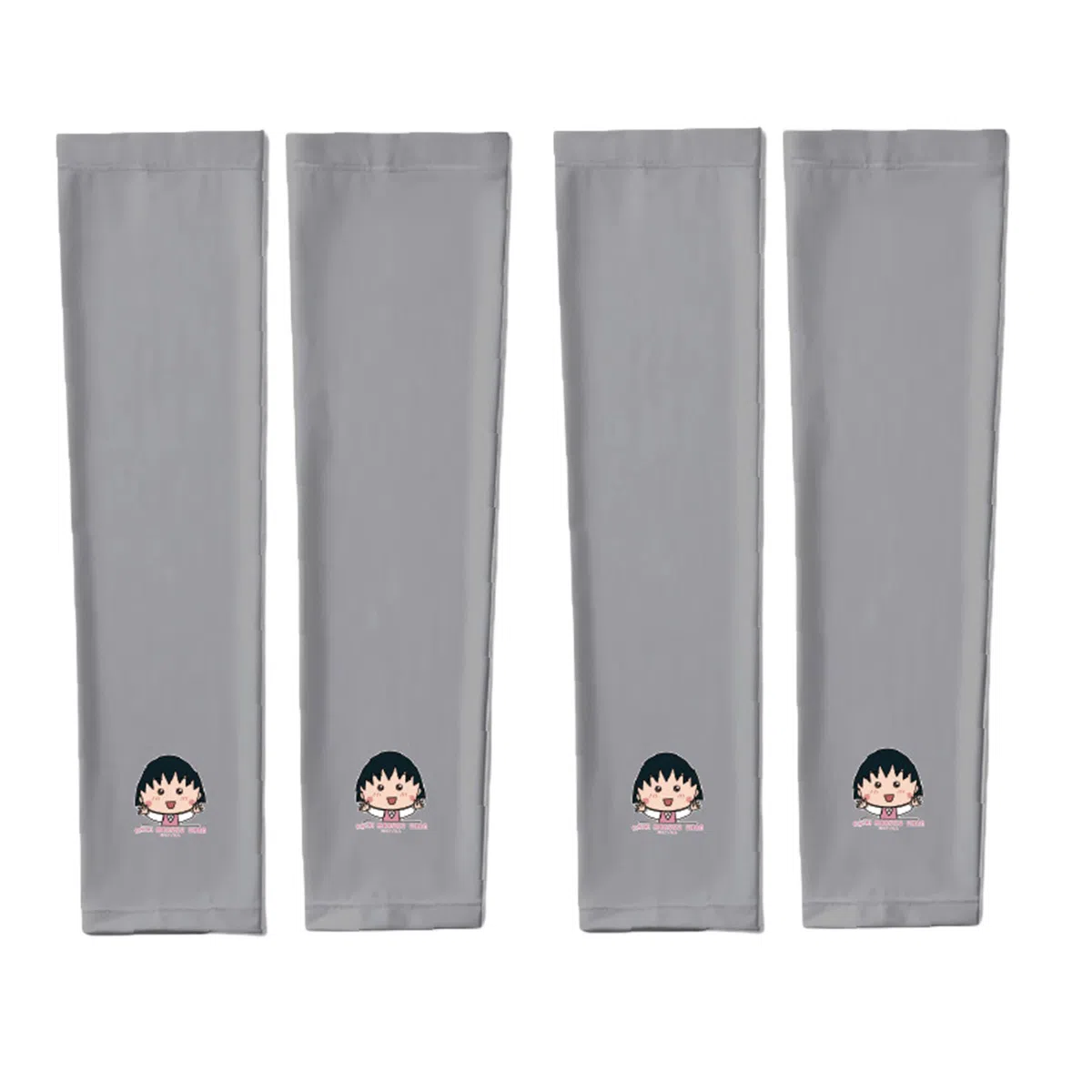 冠辉 夏季樱桃小丸子可爱卡通夏季凉感防紫外线冰袖冰丝高弹护臂轻薄透气舒适时尚户外运动防紫外线 锦纶 防晒袖 男女同款情侣款