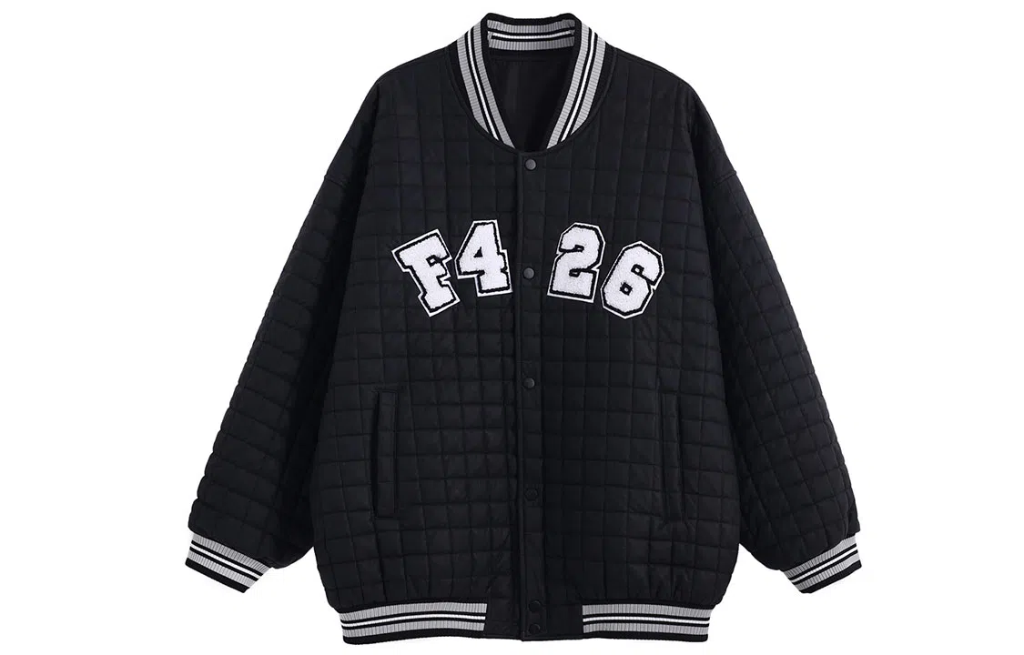 F426 Quilted Logo Baseball Jacket