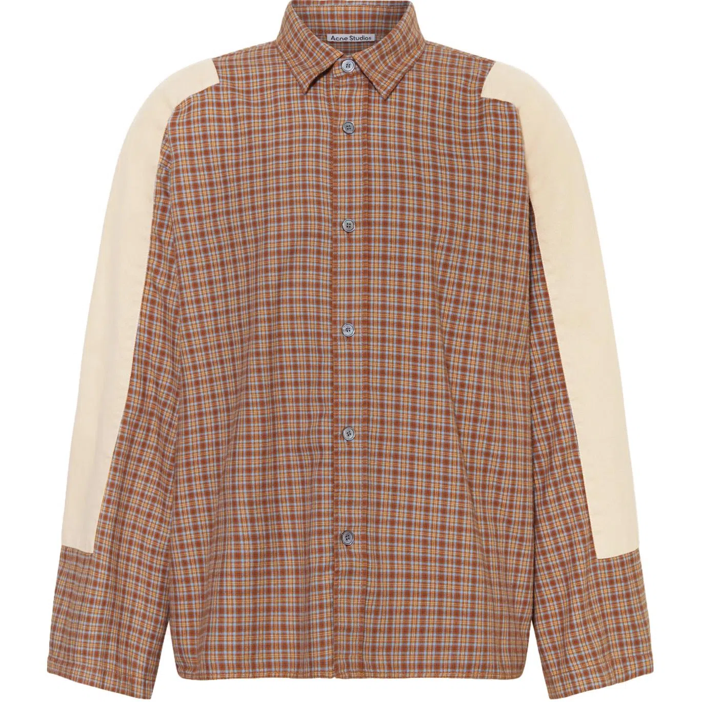 Acne Studios FW24 Plaid Button Shirt Jacket Brown