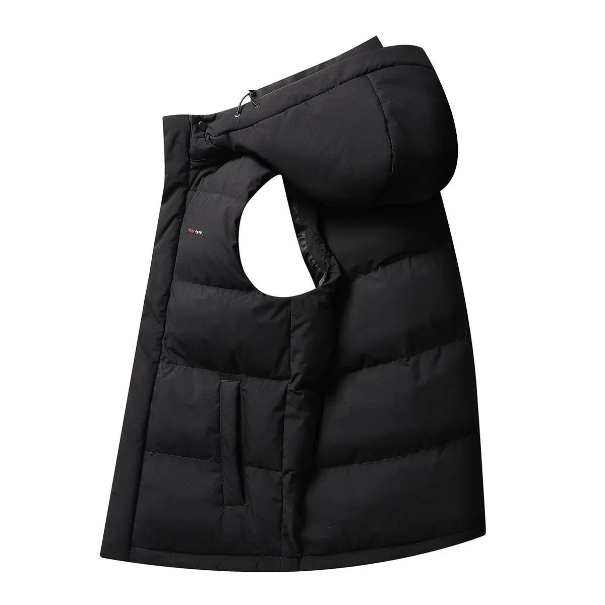 鸭鸭 纯色可拆卸帽休闲羽绒马甲 男款 大红色