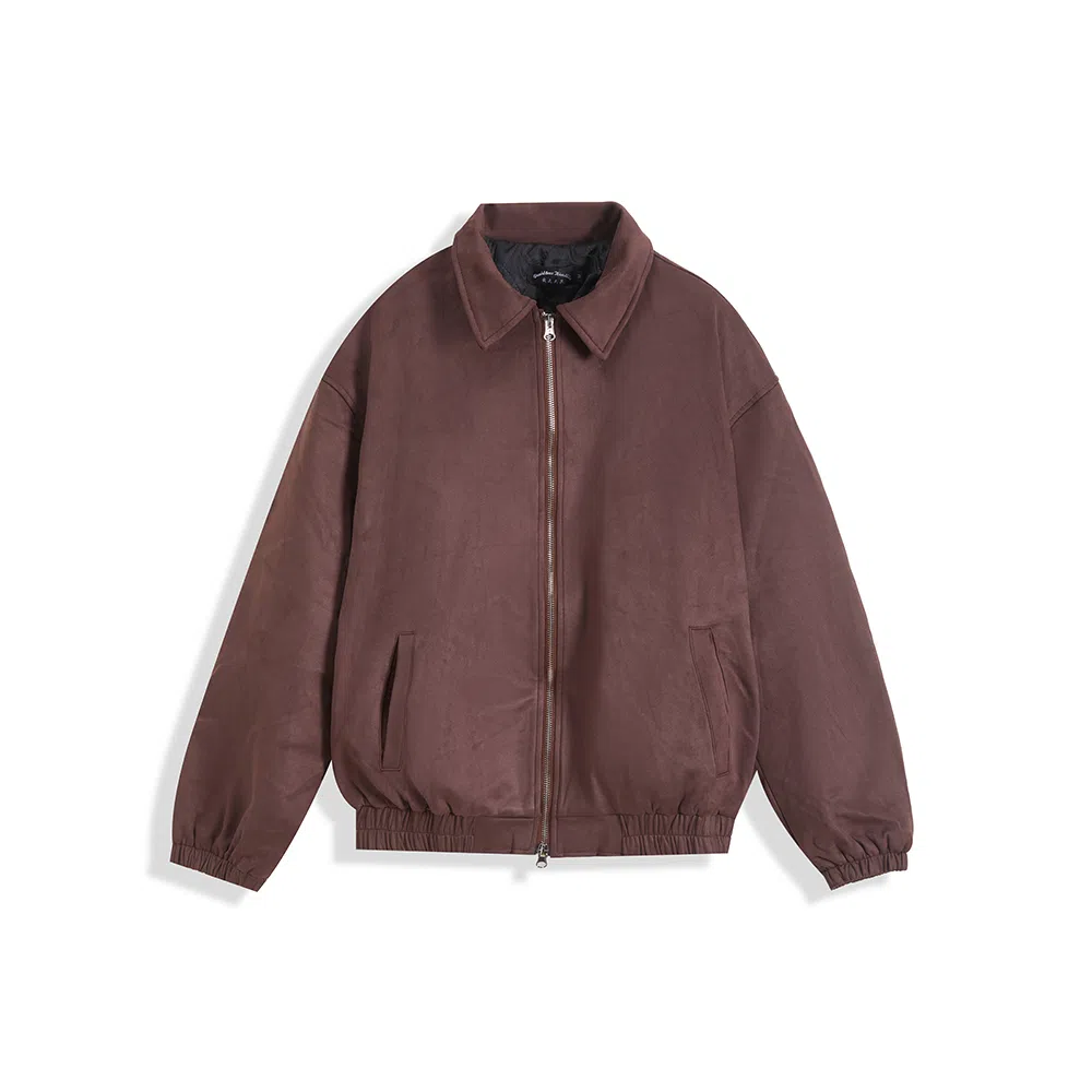 我是大卫 纯色翻领短款港风拉链保暖加厚毛呢大衣 男女同款