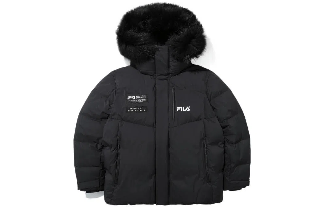 FILA Logo Hooded Down Jacket