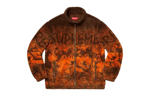 Supreme Wolf Fleece Jacket Orange