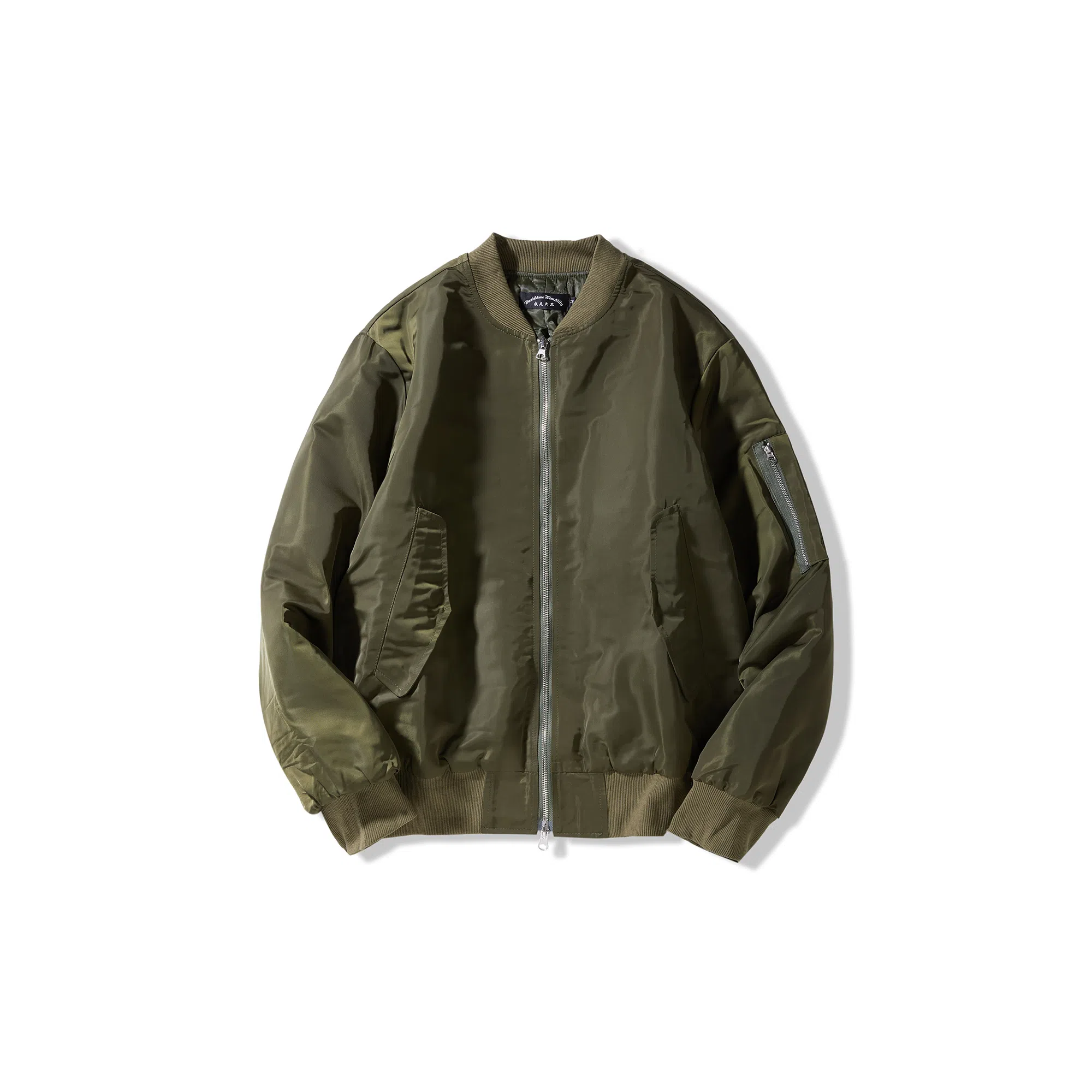 我是大卫 纯色复古休闲宽松拉链外套韩版服夹克 男女同款