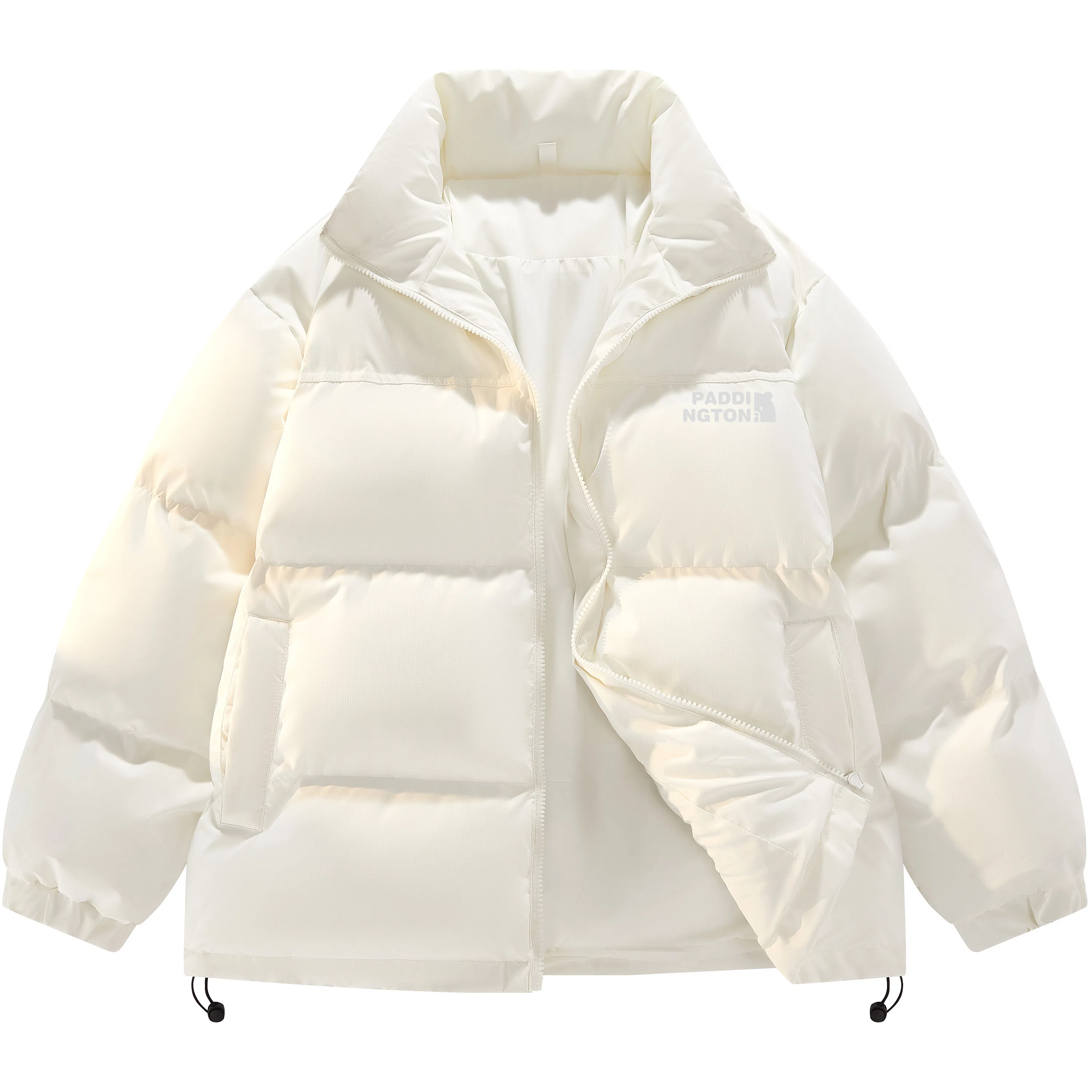 帕丁顿熊 基础简约反光小熊印花纯色宽松休闲面包服防风外套防寒保暖加厚鹅绒羽绒服 男女同款