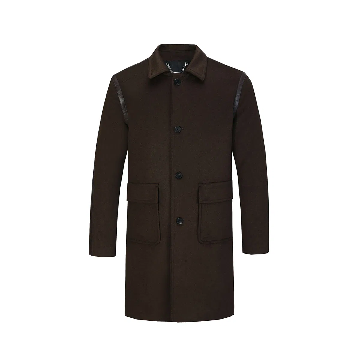 David Naman Wool Coat Brown
