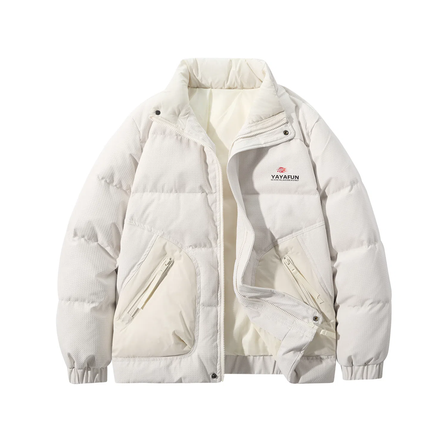 鸭鸭 基础款立领加厚保暖防寒鸭绒休闲宽松无帽无性别面包服暗黑外套羽绒服 男女同款