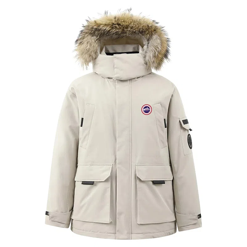 雅鹿 连帽中长款百搭羽绒服 男女同款 黑色