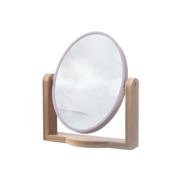 米甜兔 紫色卡皮木质化妆镜 便捷