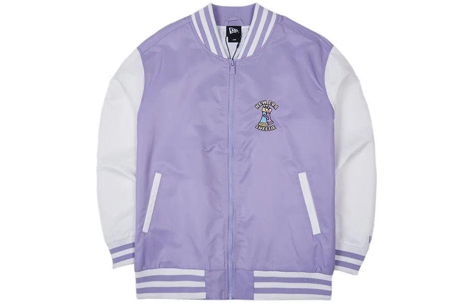 New Era SS23 Logo V-Neck Baseball Jacket Purple