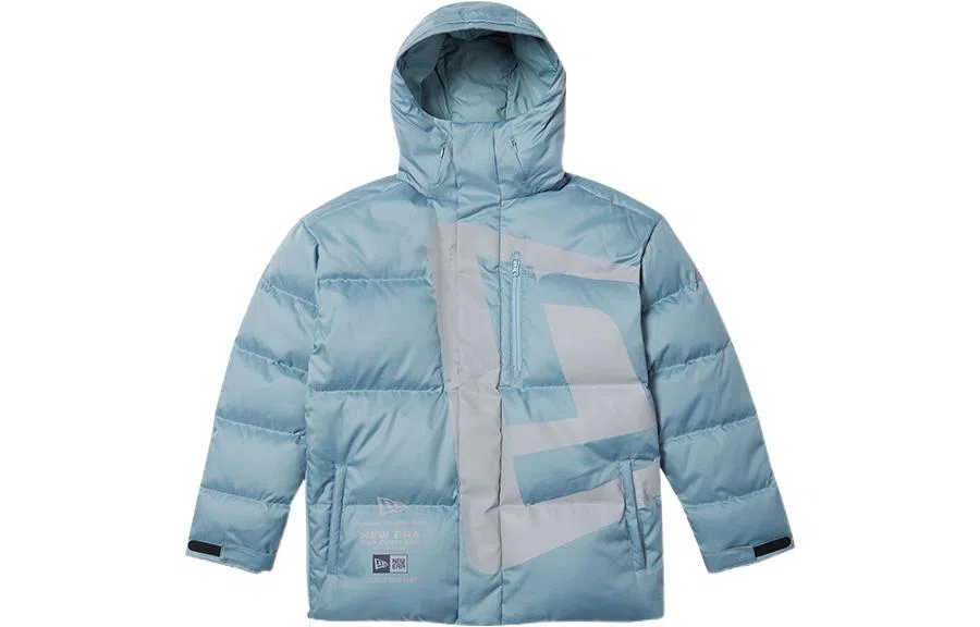 New Era Printed Down Hoodie Duck Blue