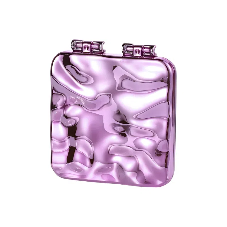 馨枕居 双面女士随身塑料折叠迷你桌面化妆镜子 可立 电镀