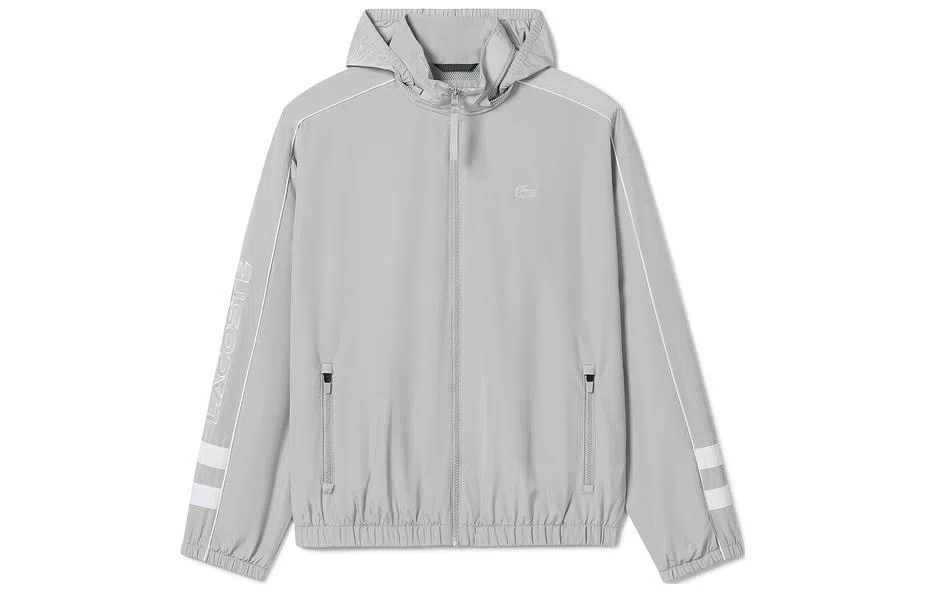 Lacoste FW23 Logo Zip Hoodie Grey