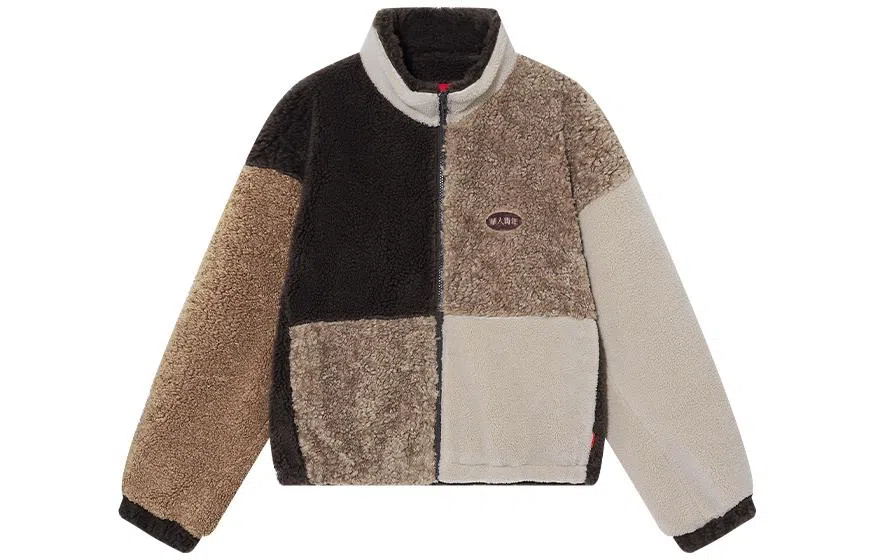 华人青年 拼接撞色立领棉服 男款