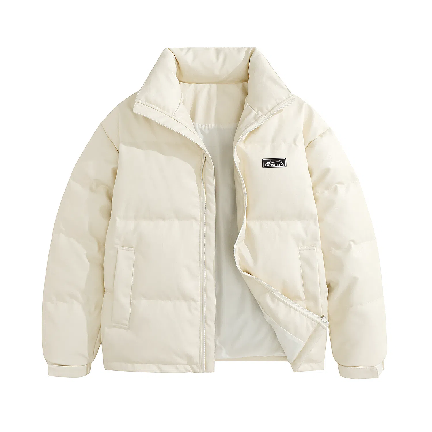 鸭鸭 新年战衣加厚保暖鸭绒休闲宽松立领无帽无性别羽绒服 男女同款