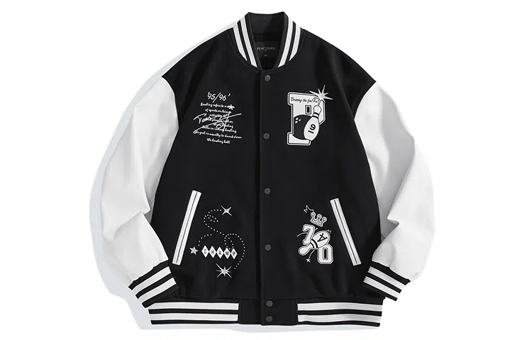 PEACEBIRD MEN Colorblock Embroidered Baseball Jacket